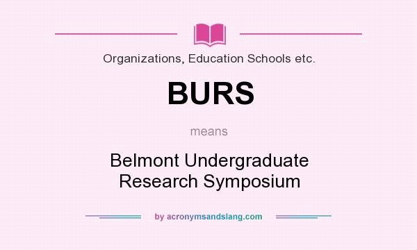 What does BURS mean? It stands for Belmont Undergraduate Research Symposium