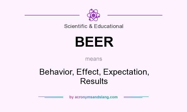 What does BEER mean? It stands for Behavior, Effect, Expectation, Results