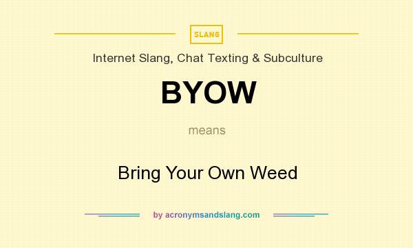 What does BYOW mean? It stands for Bring Your Own Weed