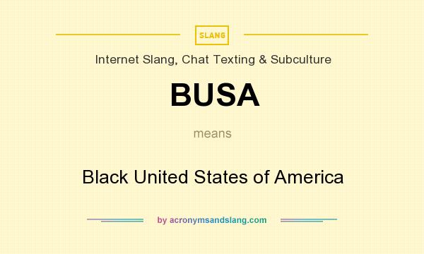 What does BUSA mean? It stands for Black United States of America