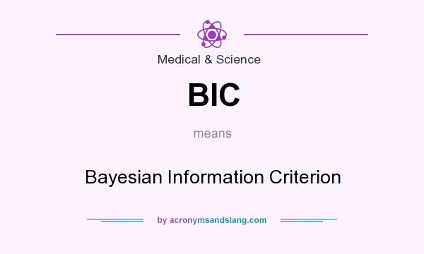 What does BIC mean? It stands for Bayesian Information Criterion