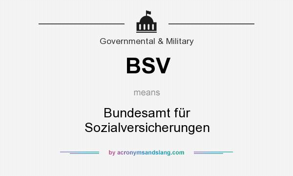 What does BSV mean? It stands for Bundesamt für Sozialversicherungen