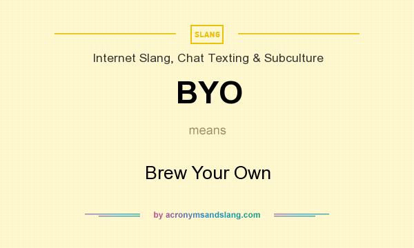 What does BYO mean? It stands for Brew Your Own