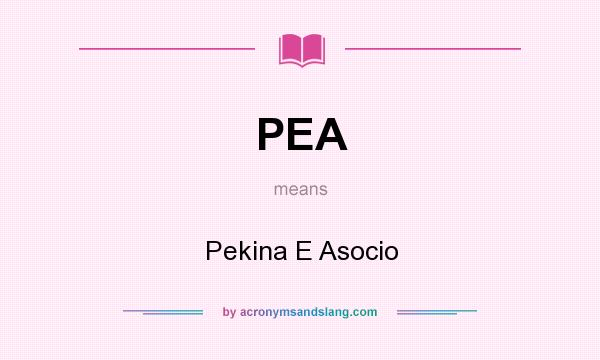 What does PEA mean? It stands for Pekina E Asocio