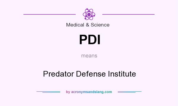What does PDI mean? It stands for Predator Defense Institute
