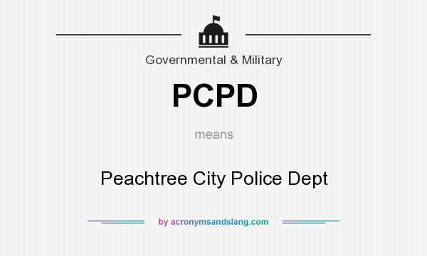 What does PCPD mean? It stands for Peachtree City Police Dept