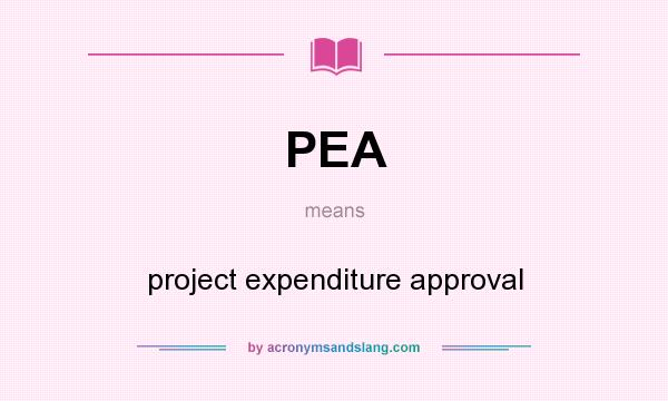 What does PEA mean? It stands for project expenditure approval