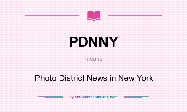 What does PDNNY mean? It stands for Photo District News in New York
