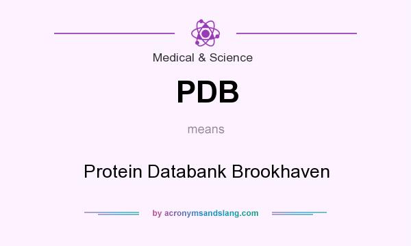 What does PDB mean? It stands for Protein Databank Brookhaven