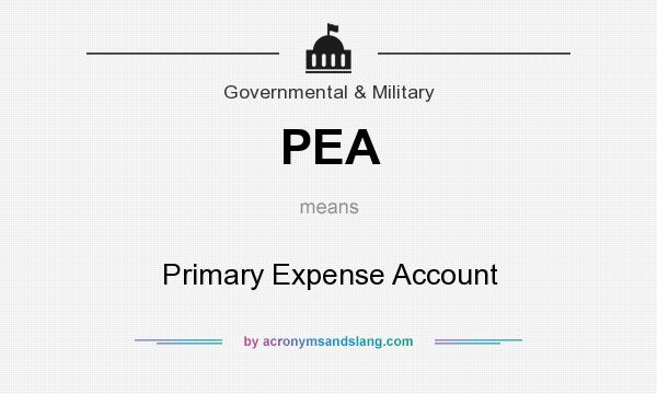 What does PEA mean? It stands for Primary Expense Account