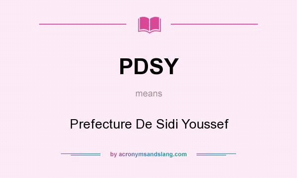 What does PDSY mean? It stands for Prefecture De Sidi Youssef