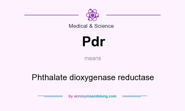 What does Pdr mean? It stands for Phthalate dioxygenase reductase