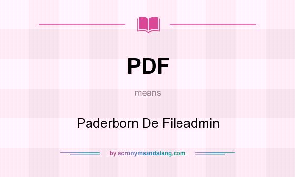 What does PDF mean? It stands for Paderborn De Fileadmin