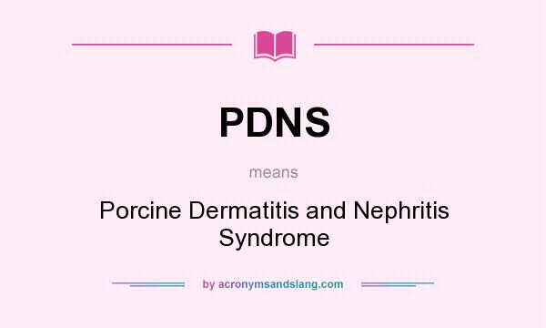 What does PDNS mean? It stands for Porcine Dermatitis and Nephritis Syndrome
