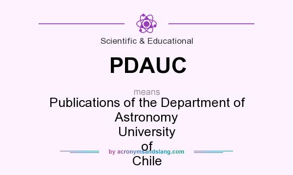 What does PDAUC mean? It stands for Publications of the Department of Astronomy University of Chile