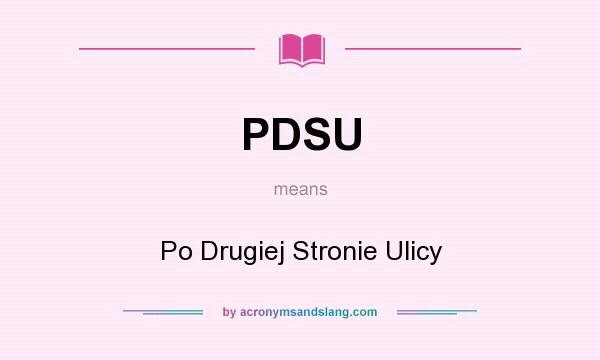 What does PDSU mean? It stands for Po Drugiej Stronie Ulicy