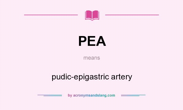 What does PEA mean? It stands for pudic-epigastric artery