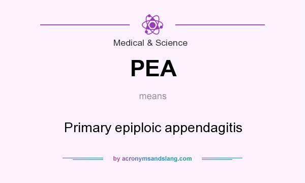 What does PEA mean? It stands for Primary epiploic appendagitis