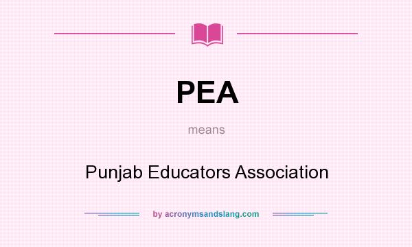 What does PEA mean? It stands for Punjab Educators Association