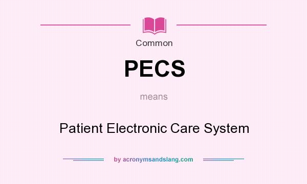 What does PECS mean? It stands for Patient Electronic Care System