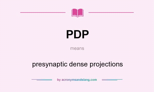 What does PDP mean? It stands for presynaptic dense projections