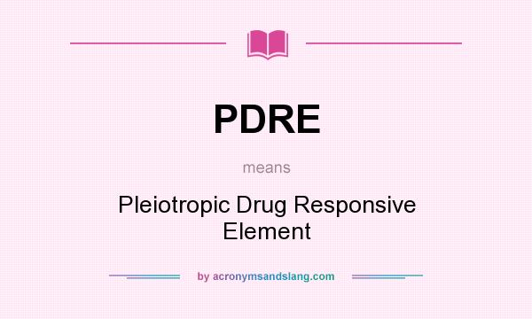 What does PDRE mean? It stands for Pleiotropic Drug Responsive Element