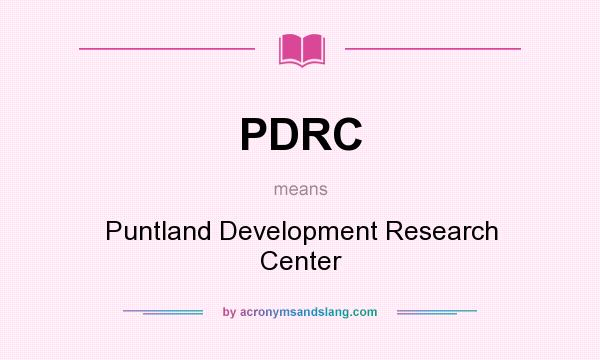 What does PDRC mean? It stands for Puntland Development Research Center