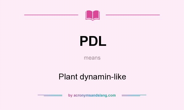 What does PDL mean? It stands for Plant dynamin-like