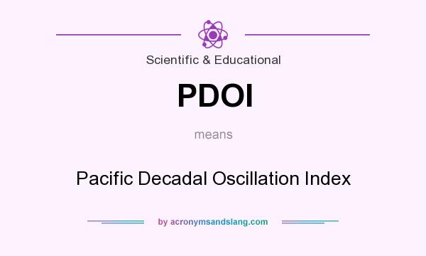 What does PDOI mean? It stands for Pacific Decadal Oscillation Index