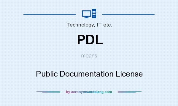 What does PDL mean? It stands for Public Documentation License