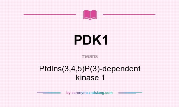 What does PDK1 mean? It stands for PtdIns(3,4,5)P(3)-dependent kinase 1