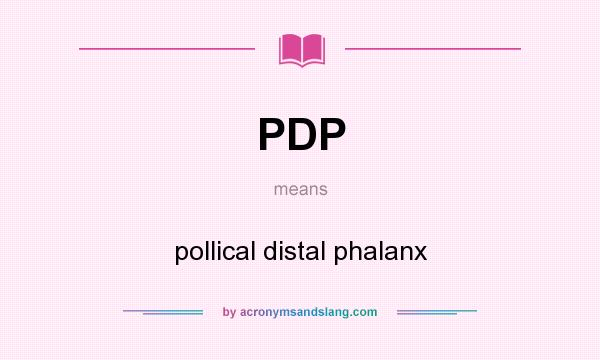 What does PDP mean? It stands for pollical distal phalanx