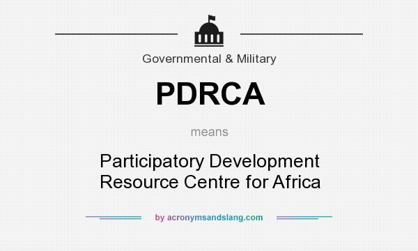 What does PDRCA mean? It stands for Participatory Development Resource Centre for Africa