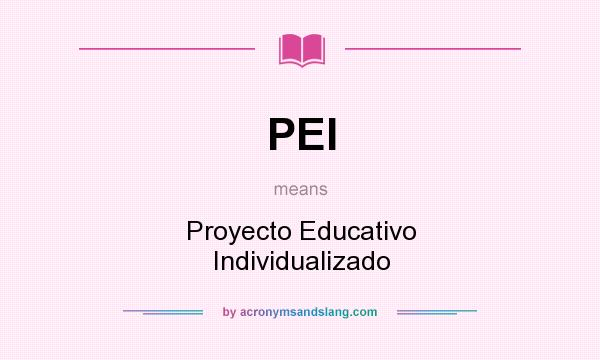 What does PEI mean? It stands for Proyecto Educativo Individualizado
