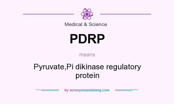 What does PDRP mean? It stands for Pyruvate,Pi dikinase regulatory protein