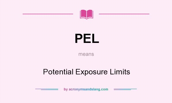 What does PEL mean? It stands for Potential Exposure Limits