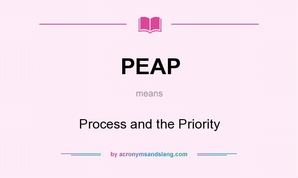 What does PEAP mean? It stands for Process and the Priority
