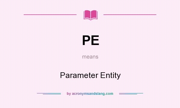 What does PE mean? It stands for Parameter Entity