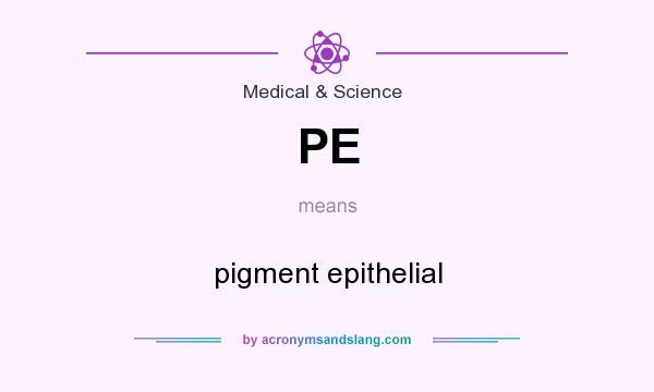 What does PE mean? It stands for pigment epithelial