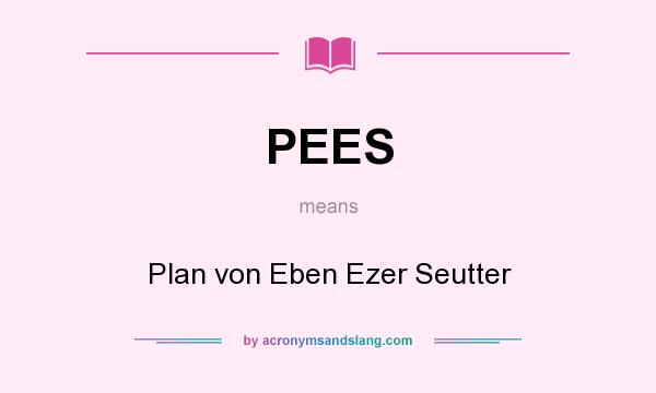 What does PEES mean? It stands for Plan von Eben Ezer Seutter