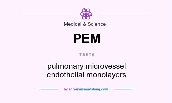What does PEM mean? It stands for pulmonary microvessel endothelial monolayers