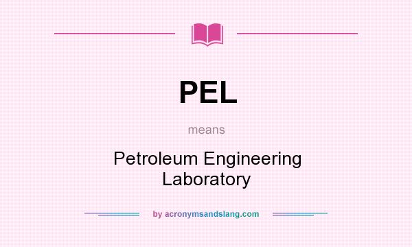 What does PEL mean? It stands for Petroleum Engineering Laboratory