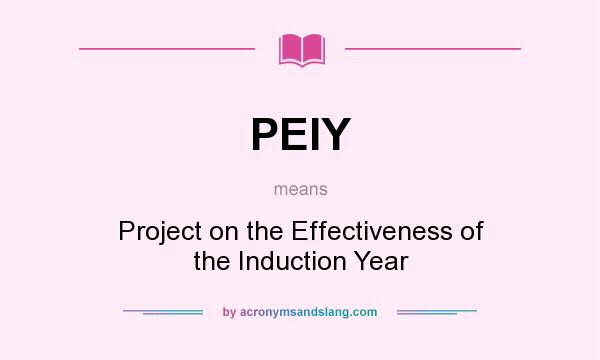 What does PEIY mean? It stands for Project on the Effectiveness of the Induction Year