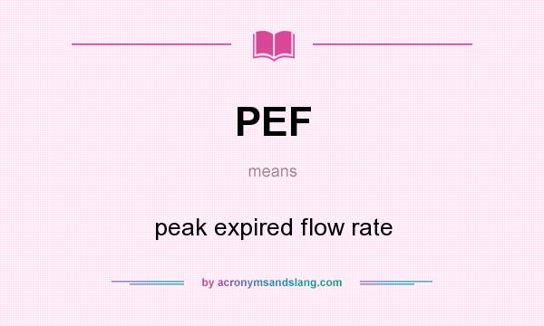 What does PEF mean? It stands for peak expired flow rate