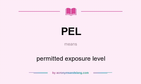What does PEL mean? It stands for permitted exposure level