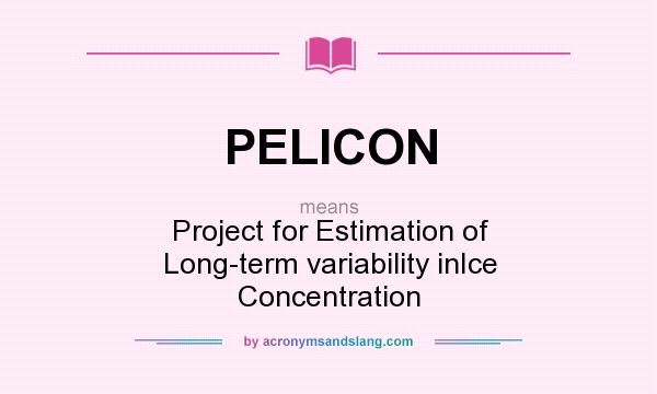 What does PELICON mean? It stands for Project for Estimation of Long-term variability inIce Concentration