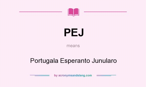 What does PEJ mean? It stands for Portugala Esperanto Junularo
