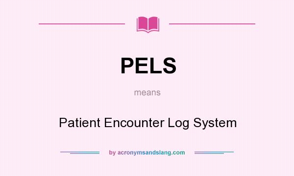 What does PELS mean? It stands for Patient Encounter Log System
