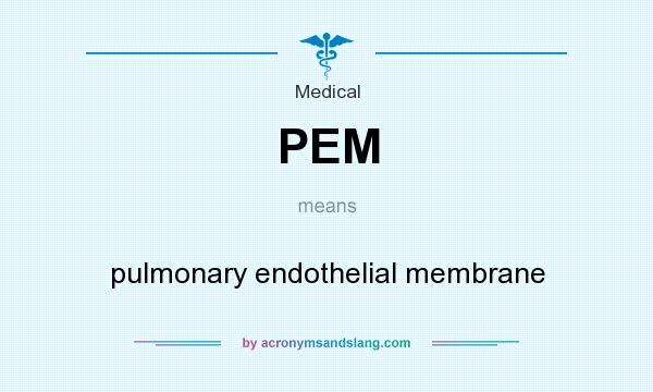 What does PEM mean? It stands for pulmonary endothelial membrane