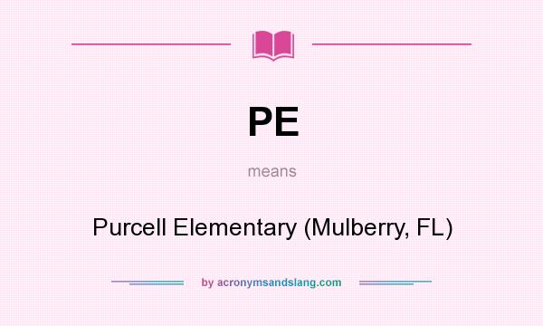 What does PE mean? It stands for Purcell Elementary (Mulberry, FL)